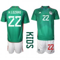 Mexiko Hirving Lozano #22 Hemmatröja Barn VM 2022 Kortärmad (+ Korta byxor)